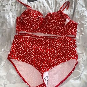 Brand new Red poka dot bathing suit 👙